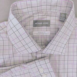 Michael Kors Regular Fit Button-Up Size 15.5 32/33 Airsoft Stretch Non-Iron